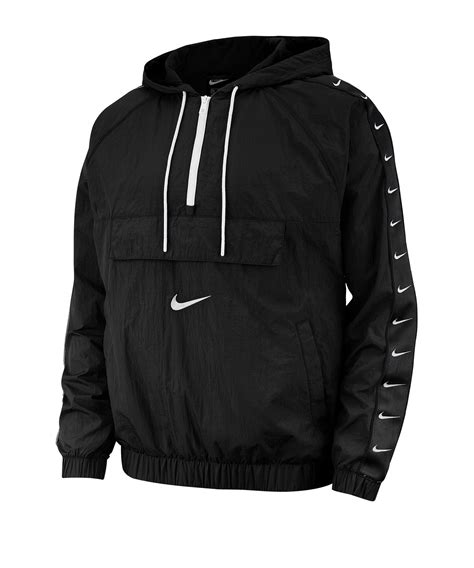 nike woven swoosh kapuzenjacke schwarz f010